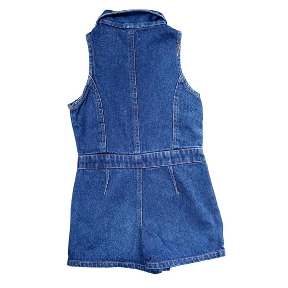 Vintage Y2K WTG Blues Denim Vest Girls Size 10/12 Zip Up Sleeveless Jean Top - Picture 2 of 5